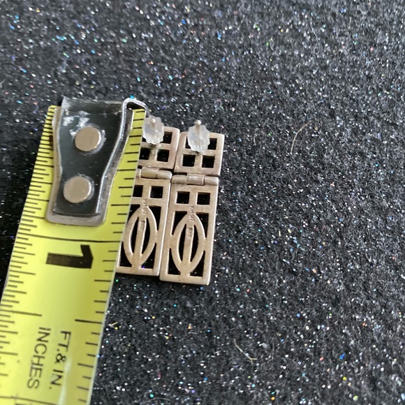 Vintage Sterling silver earrings and ring set Sterling simple Statement - Picture 6 of 11